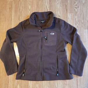 Women's CB Sports Softshell/Waffle Knit Jacket - Brown - Size Large - Full Zip